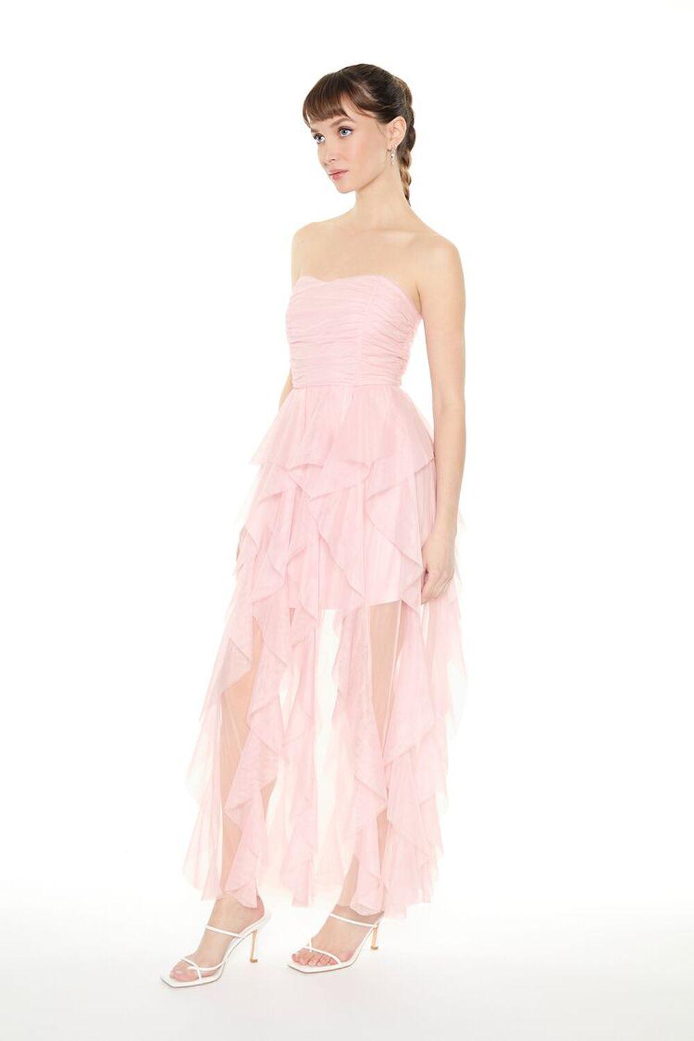 Strapless Mesh Ruffle Midi Dress | Forever 21 Product Image