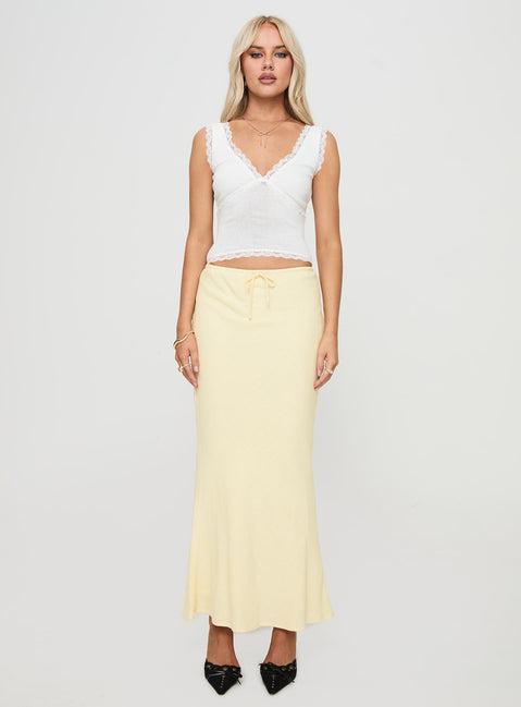 Mercer Linen Blend Maxi Skirt Lemon Product Image