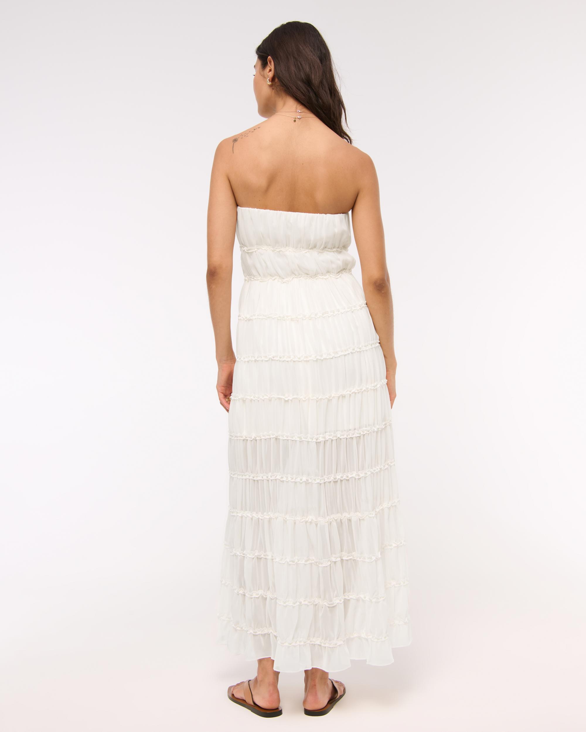 Strapless Ruffle Maxi Dress Product Image