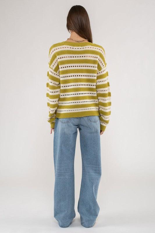 Kiwi Striped Knit Sweater Product Image