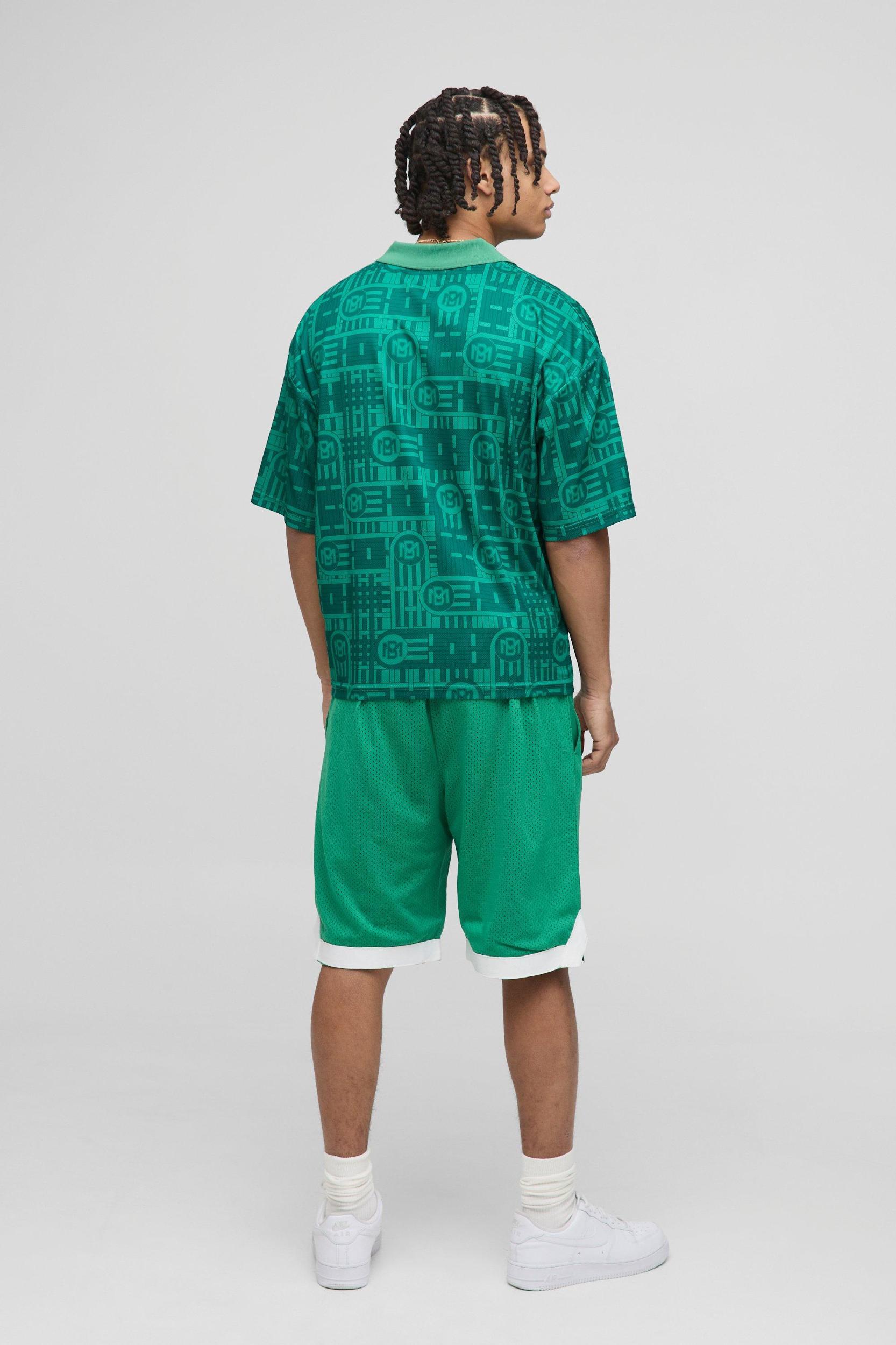 BHMN Mid Length Mesh Basketball Shorts | boohooMAN USA Product Image