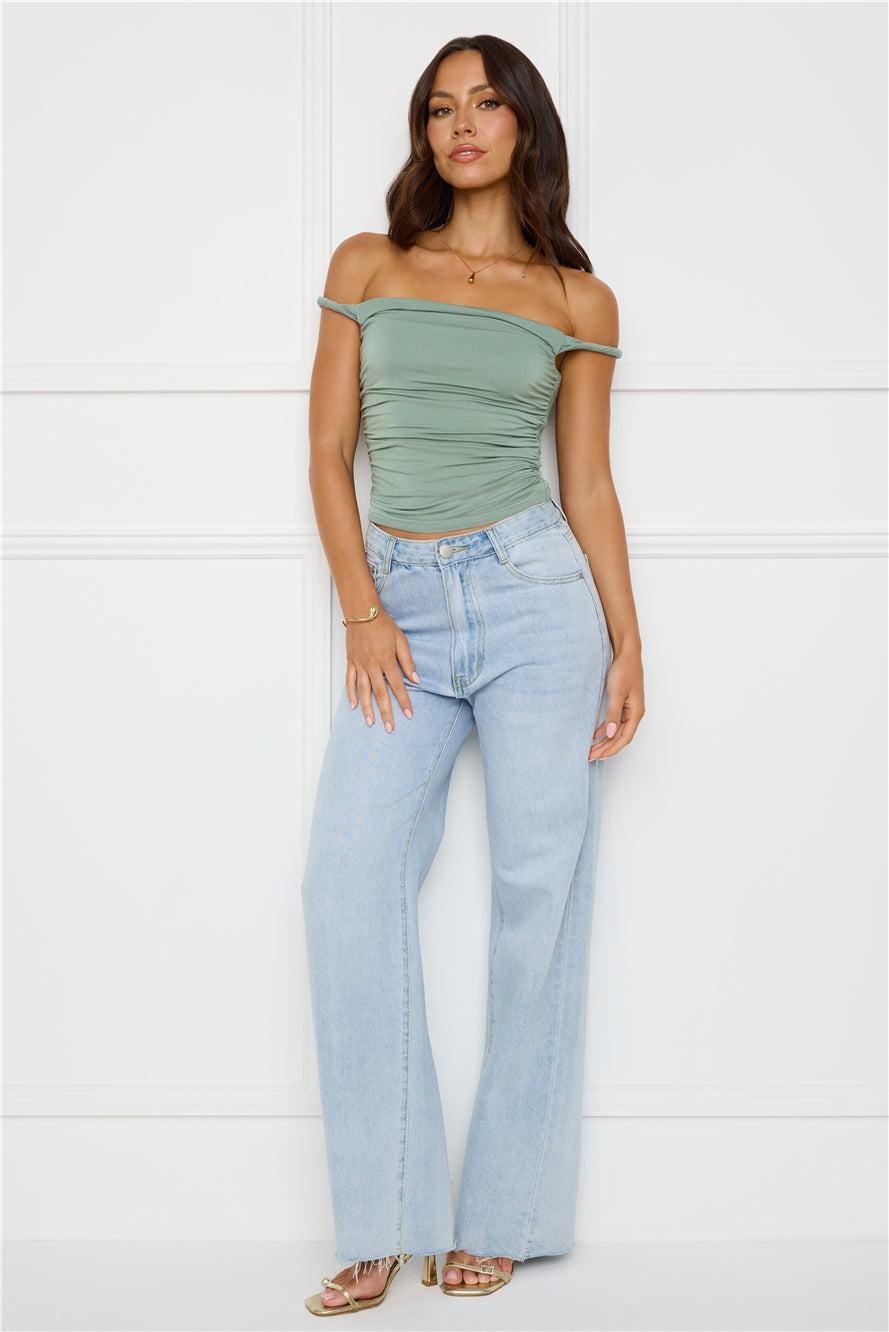 Key Piece Off Shoulder Top Sage Product Image