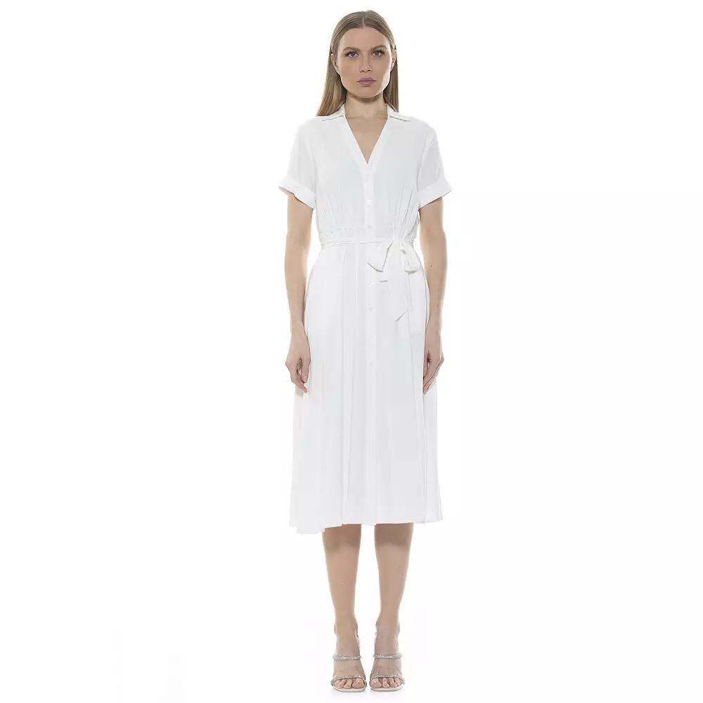 Women's ALEXIA ADMOR Liv Button-Down Midi Shirt Dress,  Product Image