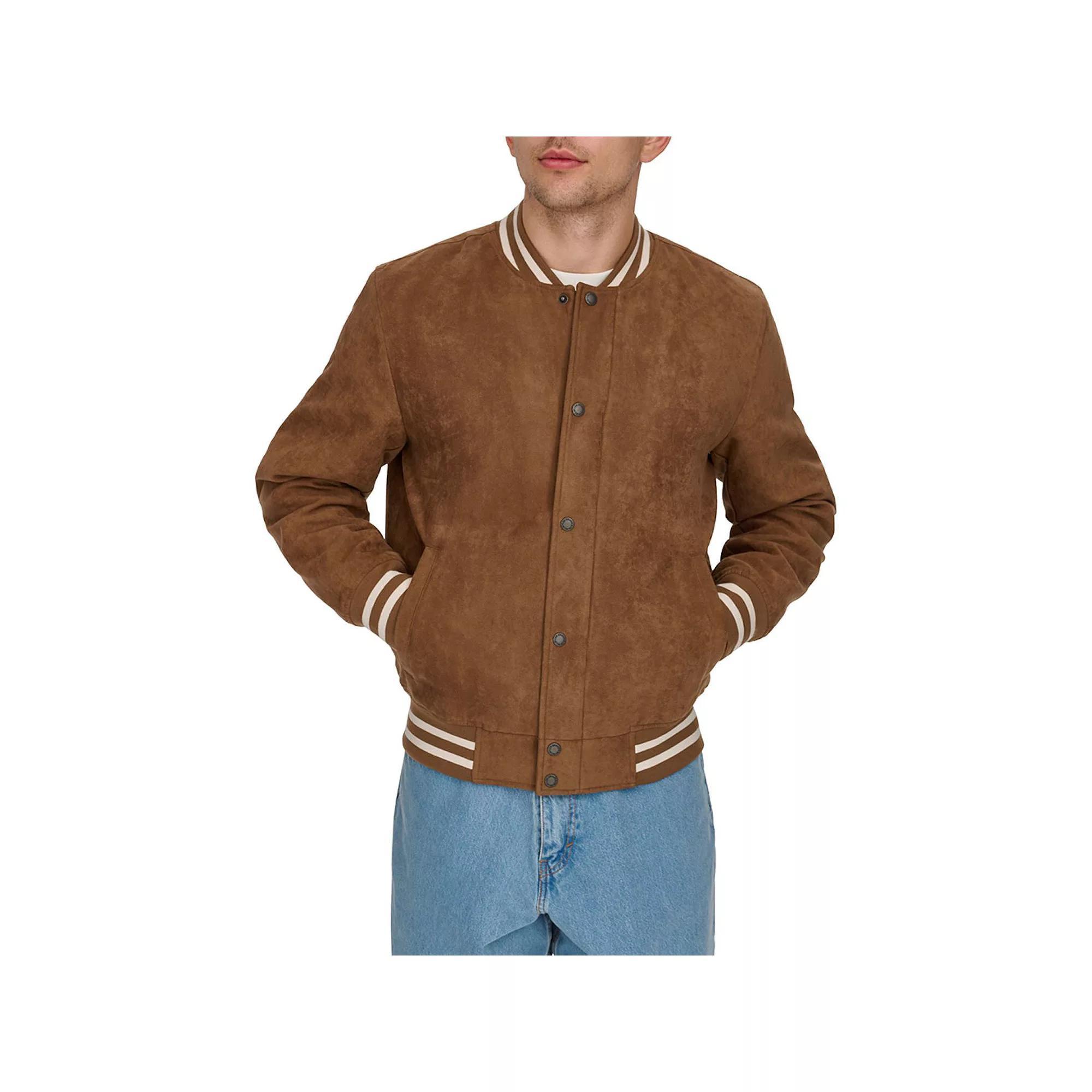 Men's Levi's® Faux Suede Varsity Bomber Jacket, Size: Large, Grey Product Image