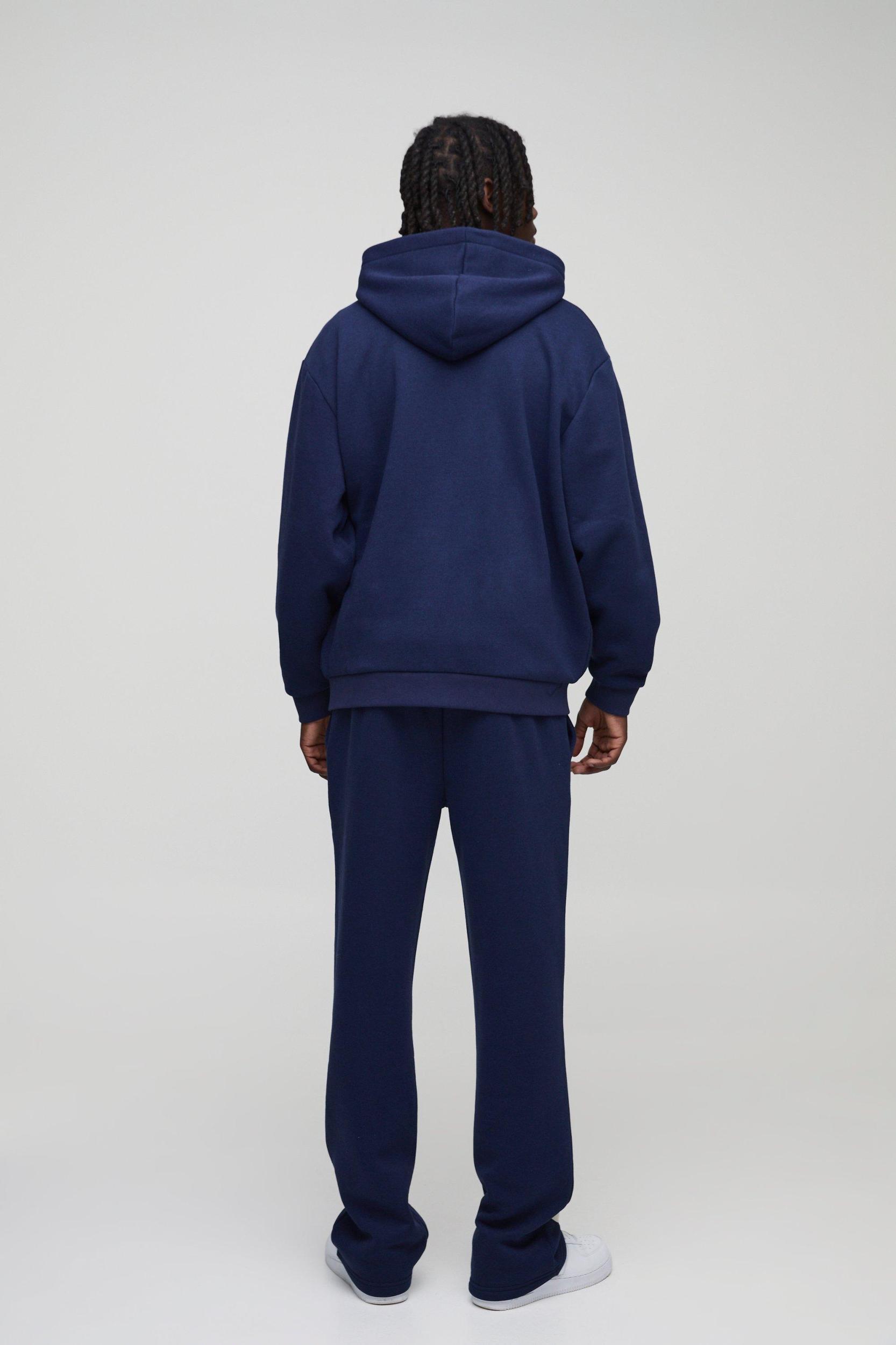 Oversized Worldwide Official Text Print Zip Through Tracksuit | boohooMAN USA Product Image