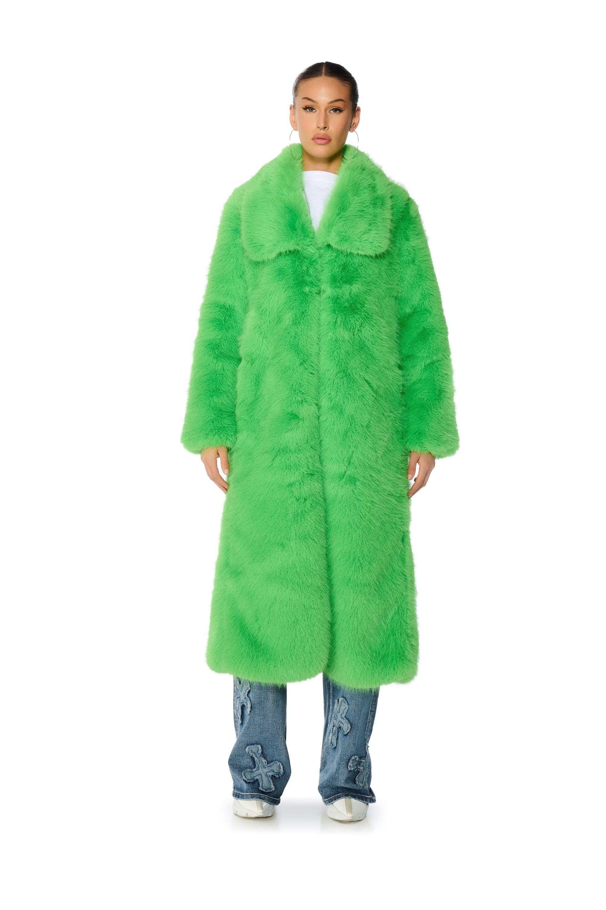 CADENCE FAUX FUR LONG JACKET Product Image