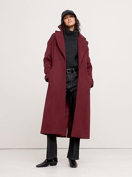 Oversized Wool-Cashmere Wrap Coat Product Image