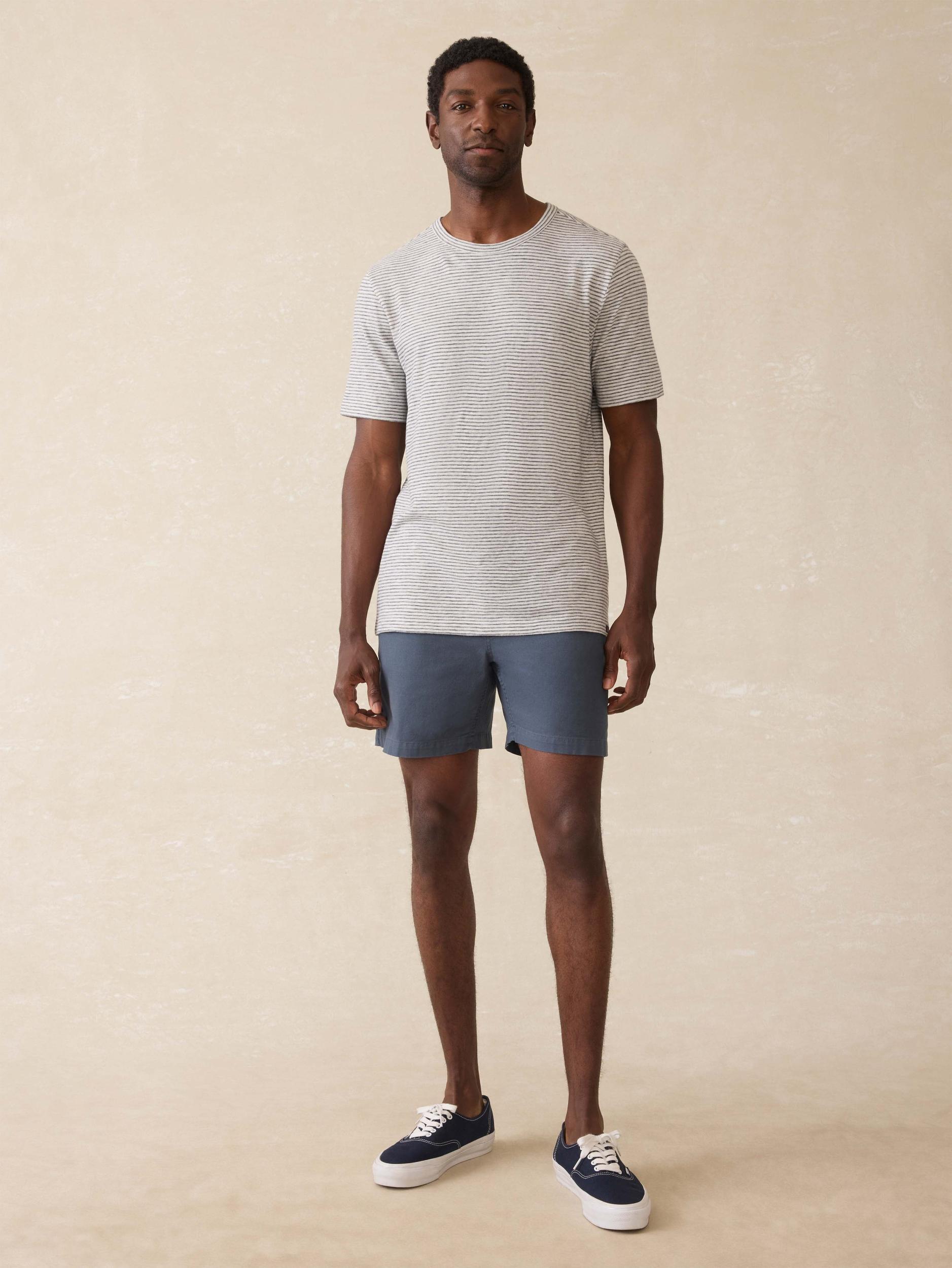 Sunwashed Regenerative Tee - Silver Sea Stripe Male Product Image