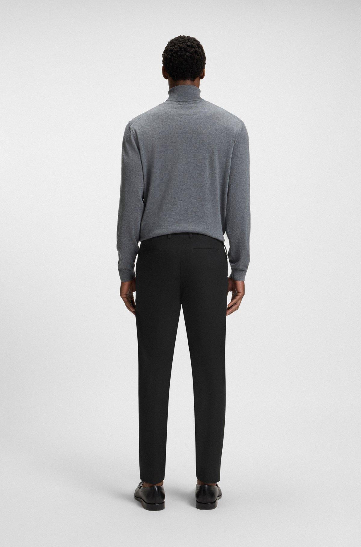 BOSS - Slim-fit pants in a stretch-cotton - Black Product Image