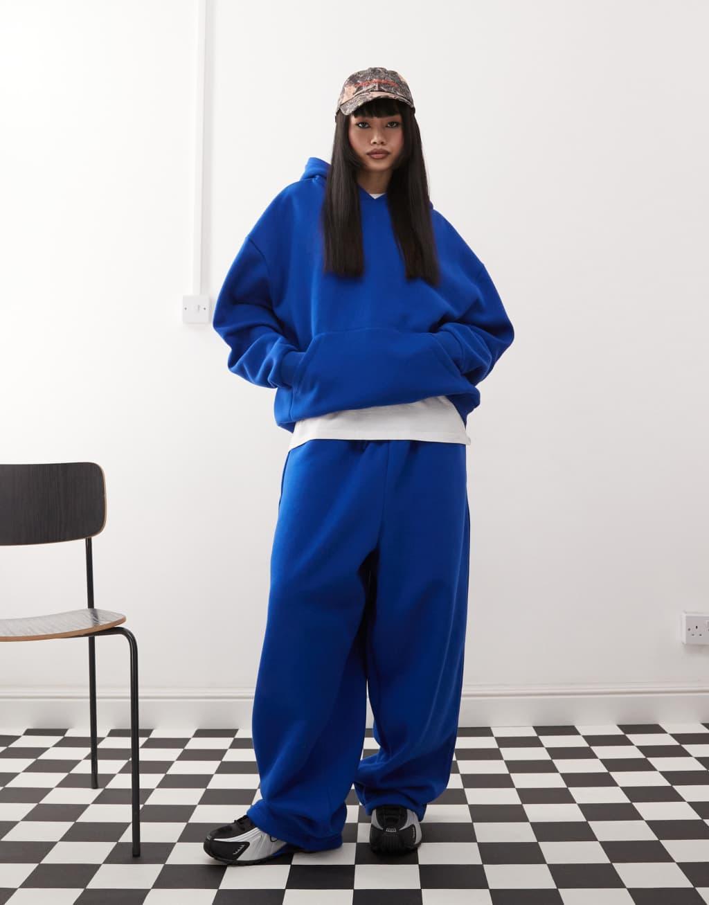 COLLUSION relaxed hoodie in blue Product Image