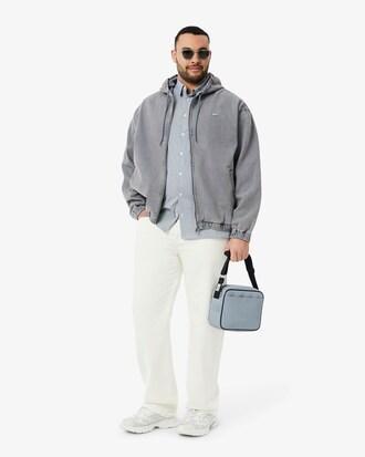 Washed Effect Denim Hooded Jacket Product Image