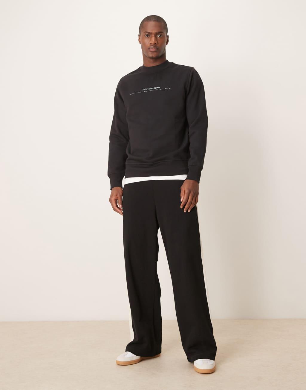 Calvin Klein Jeans minimal logo sweatshirt in black Product Image