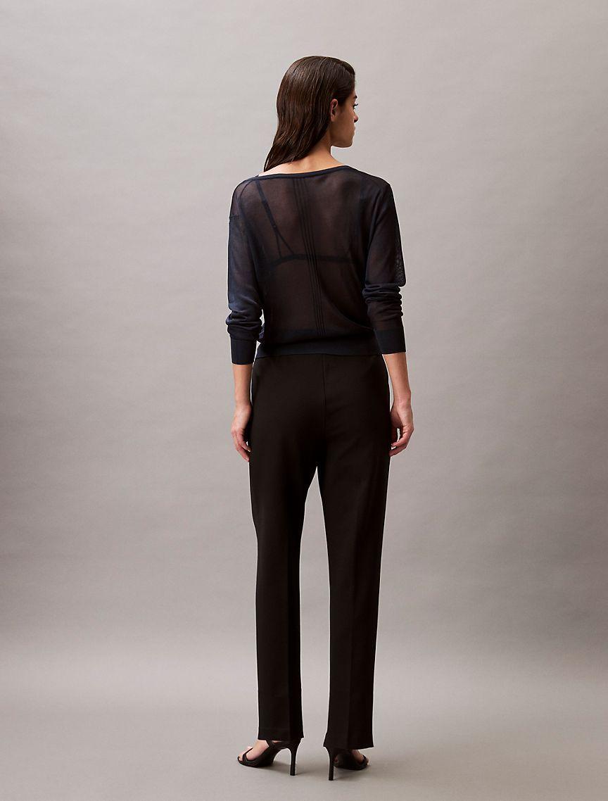 Ponte Cropped Straight Pants Product Image