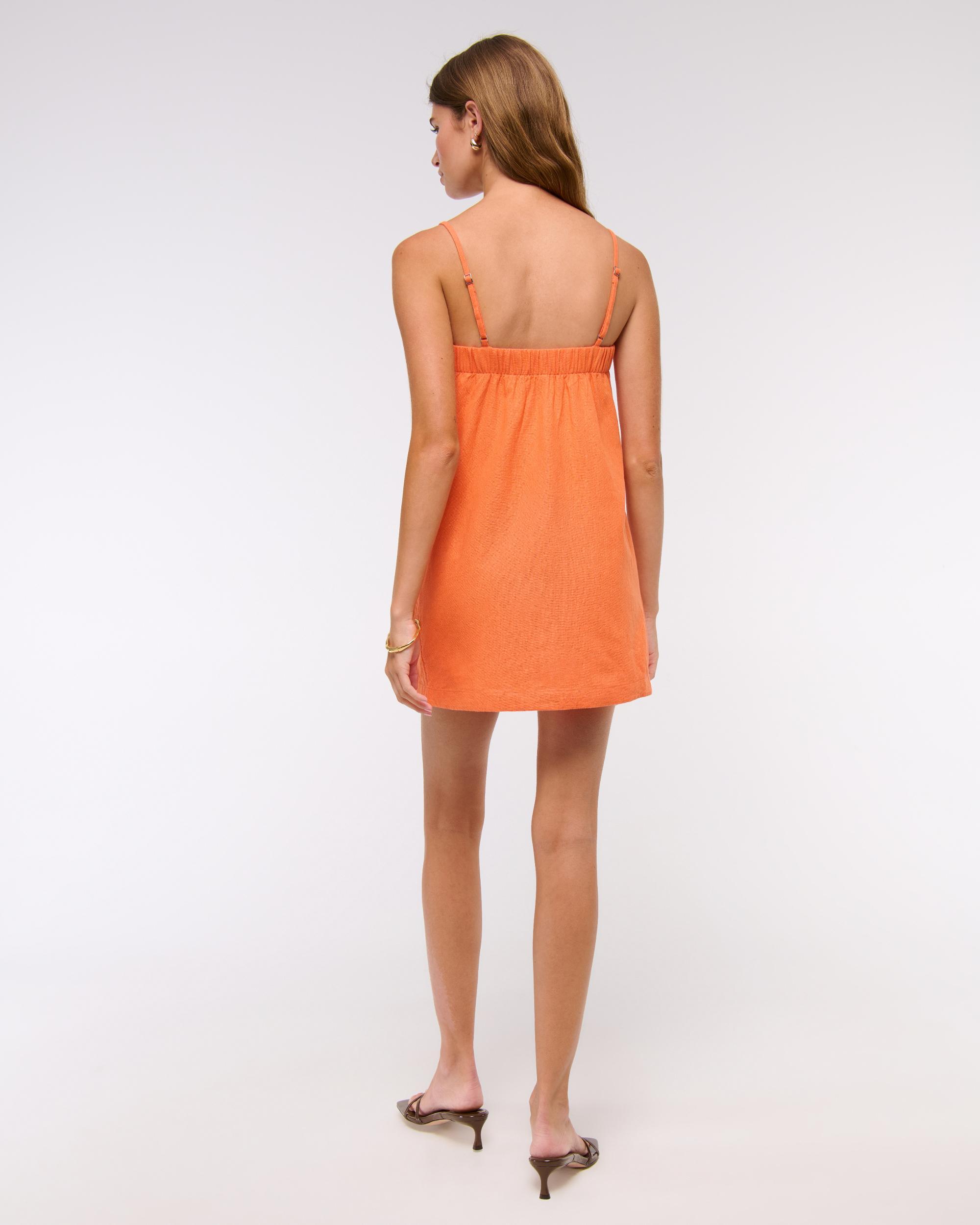 Linen-Blend Button Skort Product Image