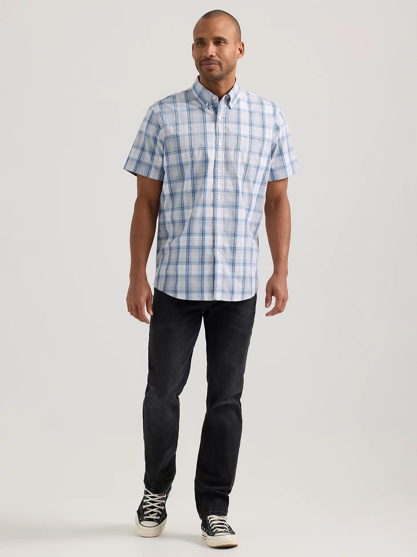 Men's Short Sleeve Madras Plaid Button Down Shirt | Men's Tops & Tees | Lee® Product Image