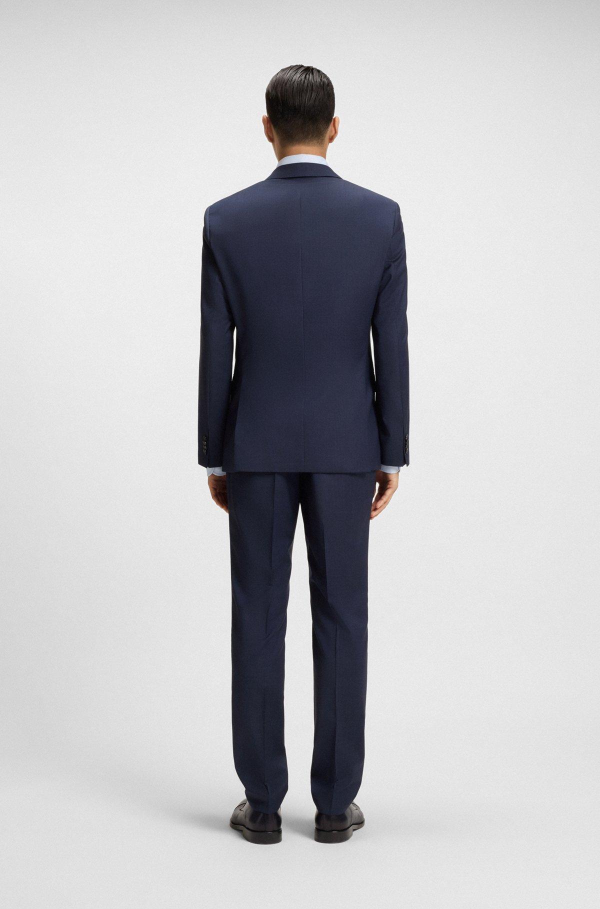 Slim-fit three-piece suit in melange wool Product Image