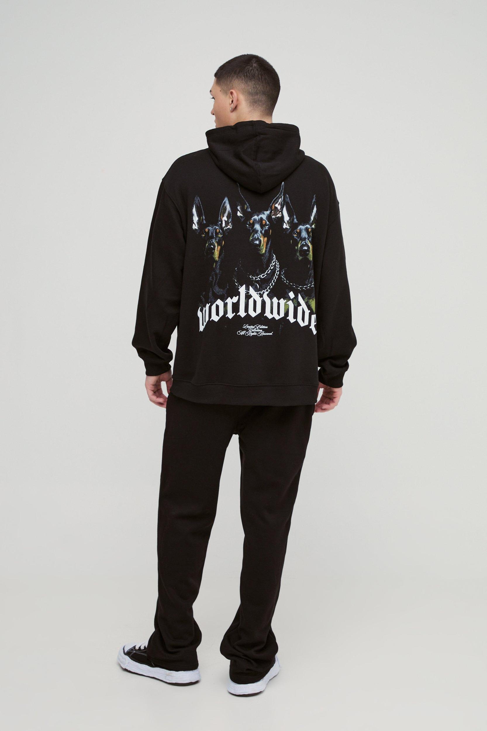 Oversized Worldwide Graphic Hooded Tracksuit | boohooMAN USA Product Image