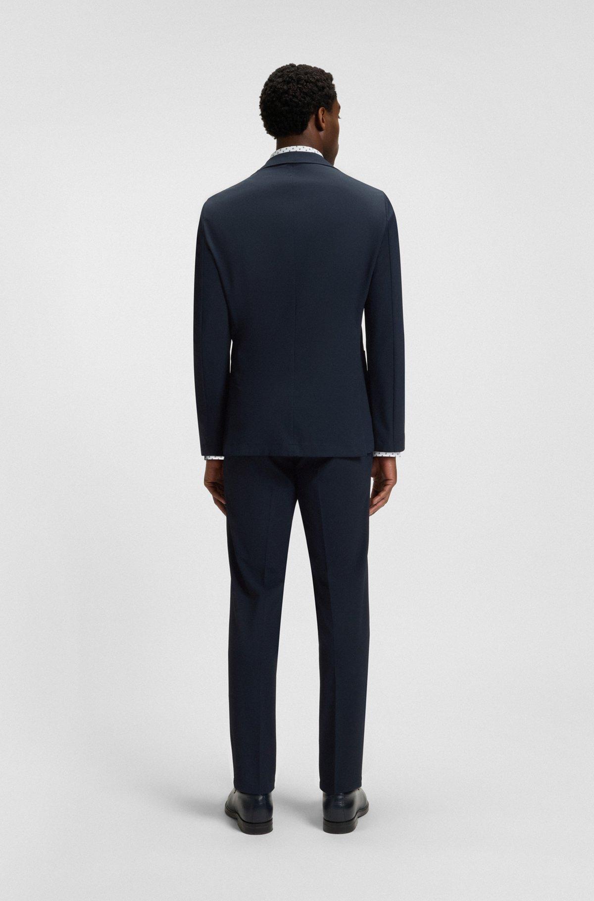 BOSS - Packable slim-fit blazer in water-repellent stretch fabric - Dark Blue Product Image