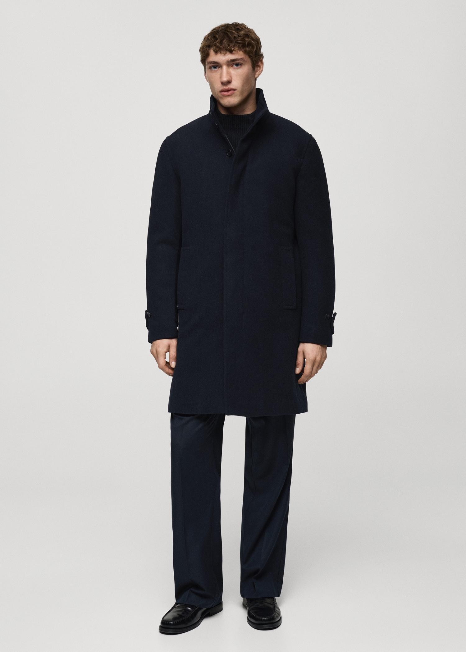 Quilted wool inner coat - Men | MANGO USA Product Image