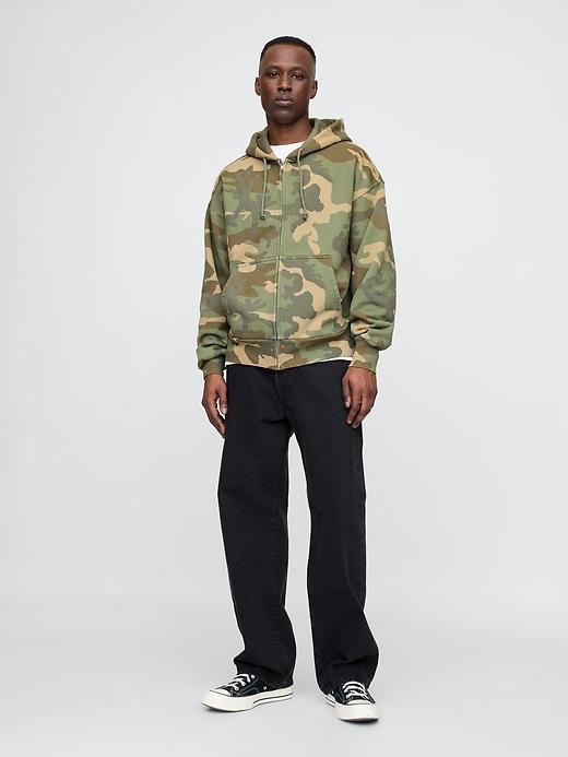 Extra Heavyweight Camo Zip Hoodie Product Image