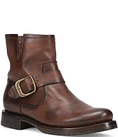 Frye Veronica Leather Buckle Moto Booties Product Image