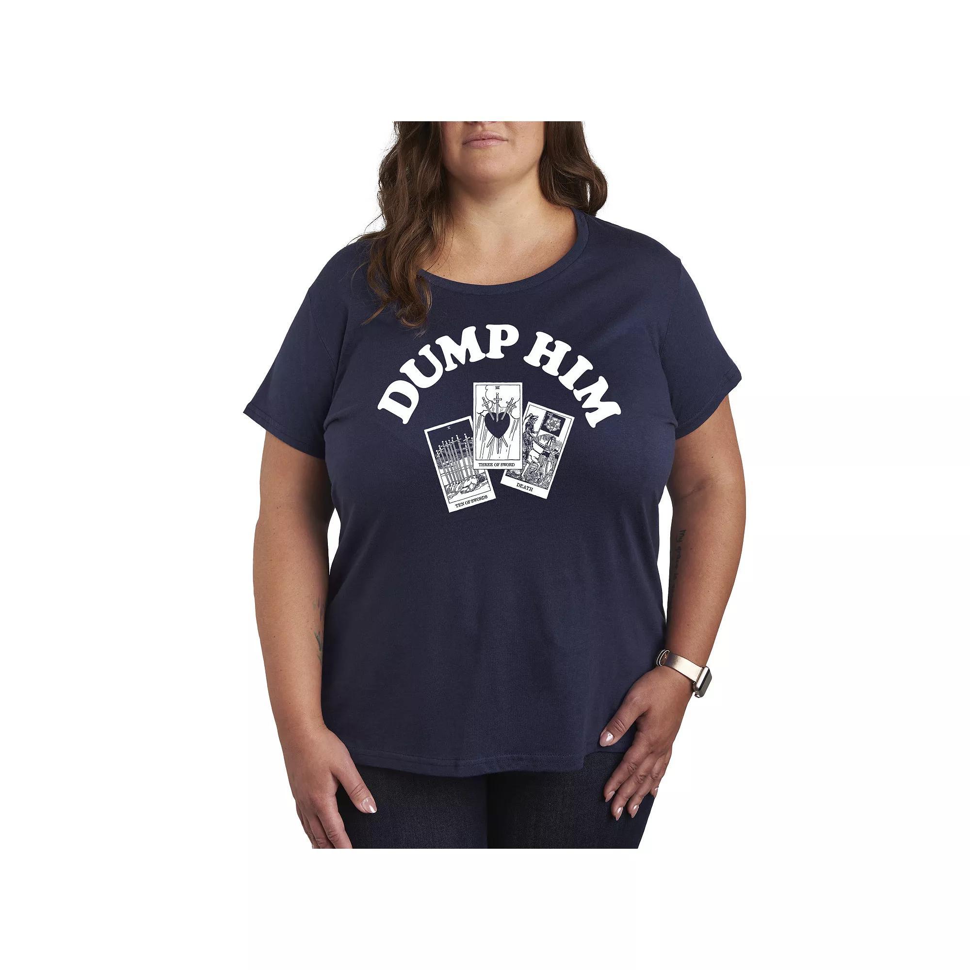 Plus Size Dump Him Tarot Graphic Tee, Women's, Size: 1XL, Blue Product Image