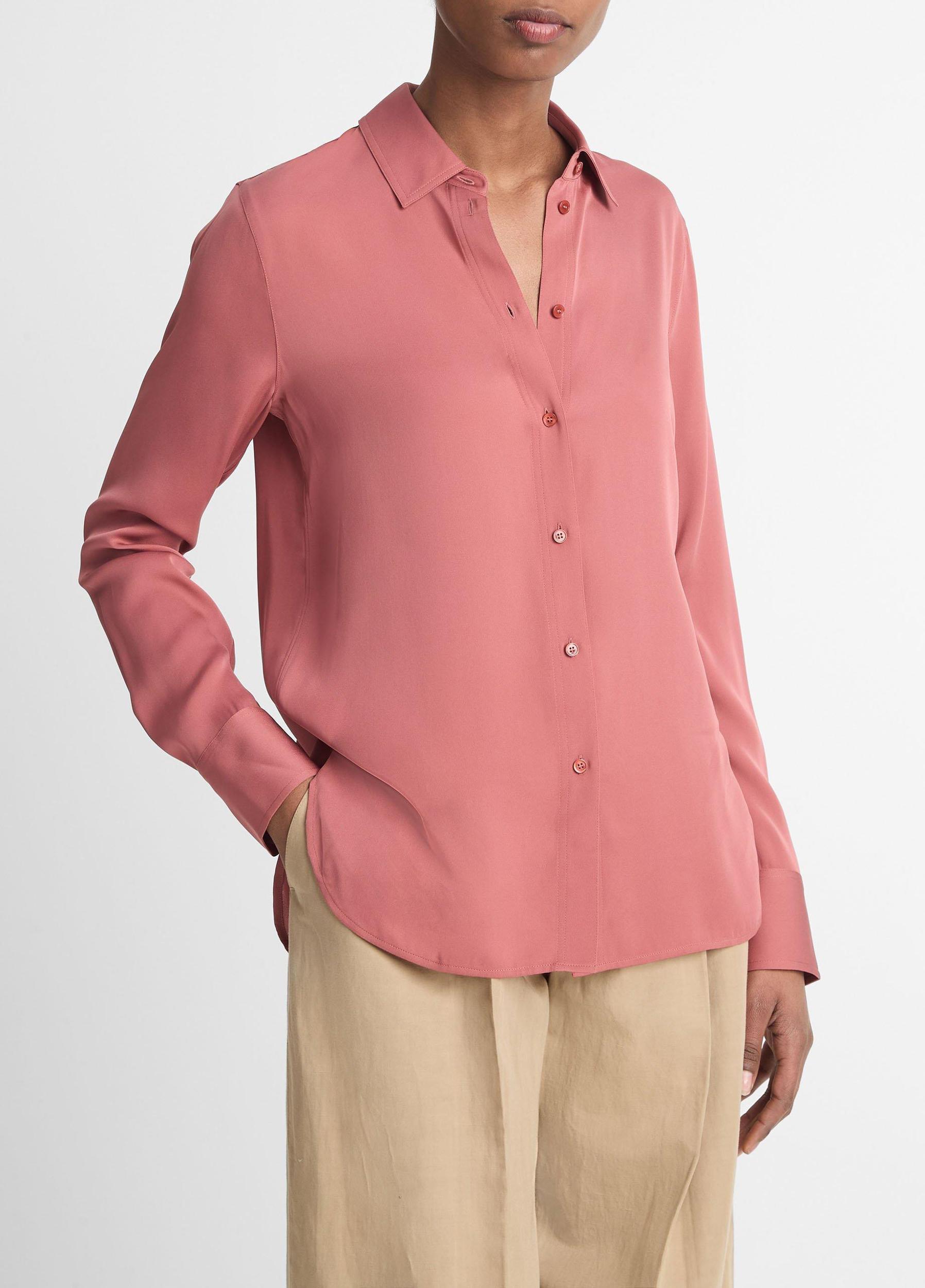 Silk Slim-Fit Blouse Product Image