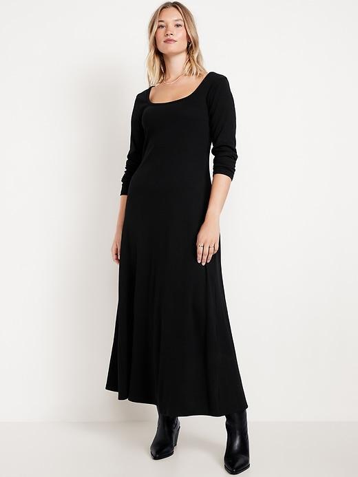 Fit &amp; Flare Ribbed Maxi Dress Product Image