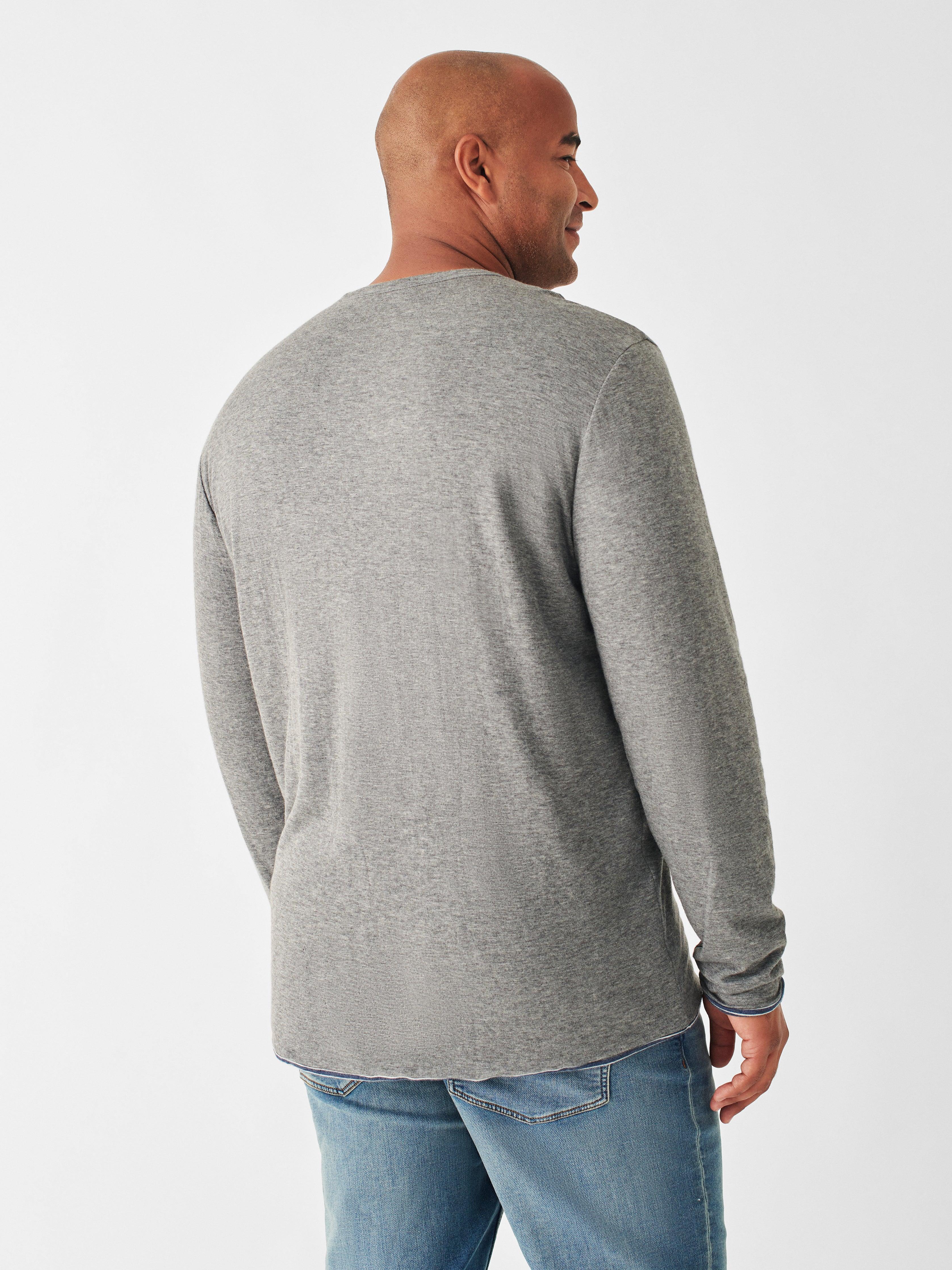 Cloud Cotton Reversible Crew - Medium Grey Heather Navy Cream Stripe Male Product Image