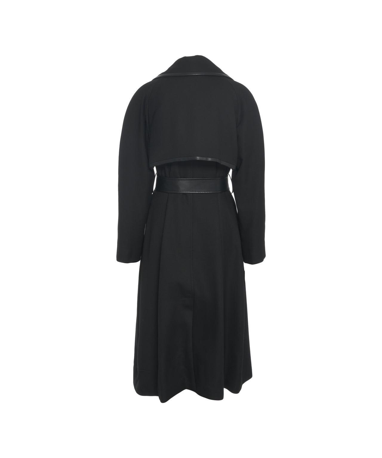 Coat with leather details Product Image