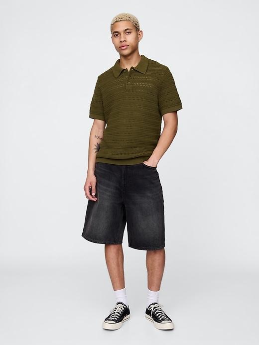 Sweater Polo Shirt Product Image