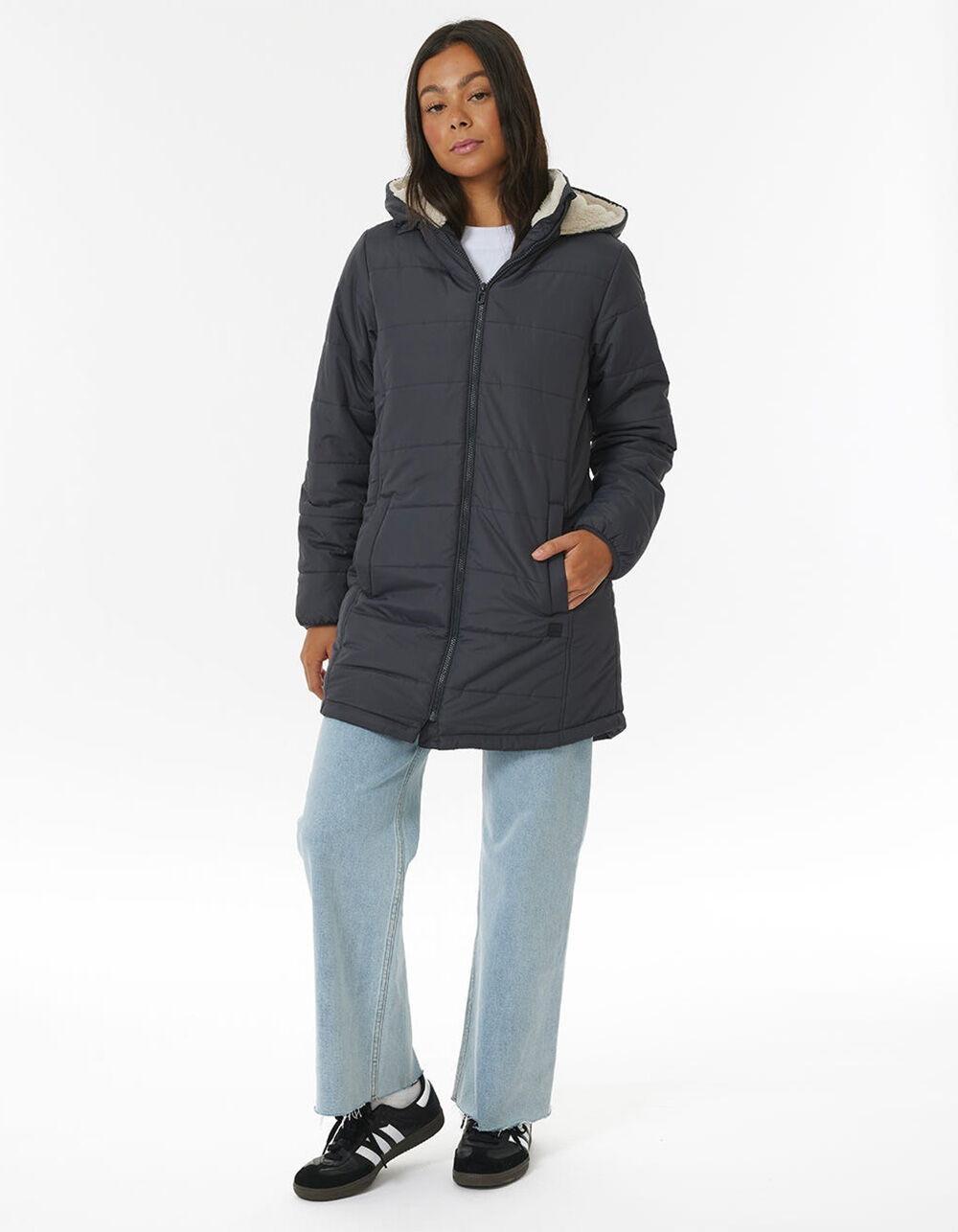 RIP CURL Anti-Series Anoeta Long Line Womens Jacket - BLACK Product Image