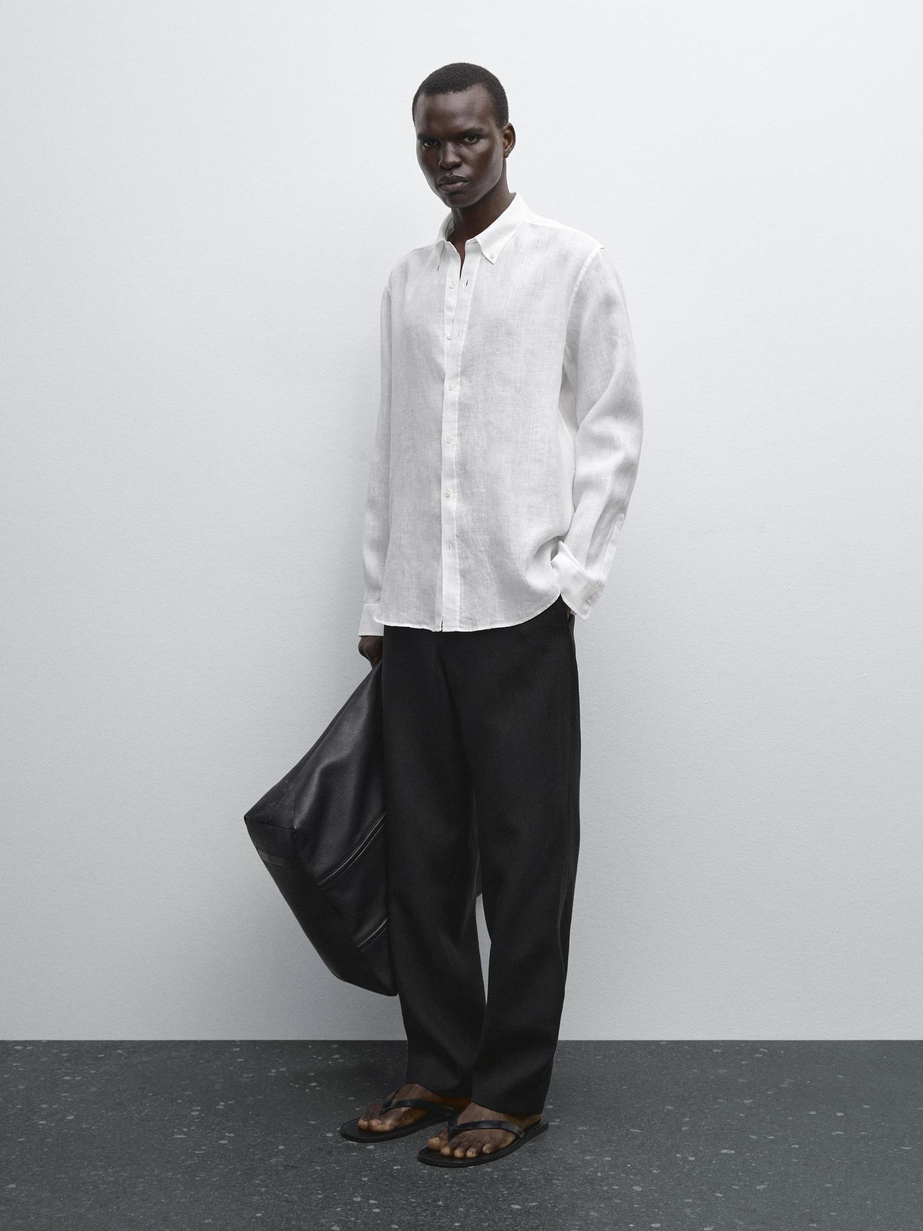 100% linen regular fit shirt Product Image