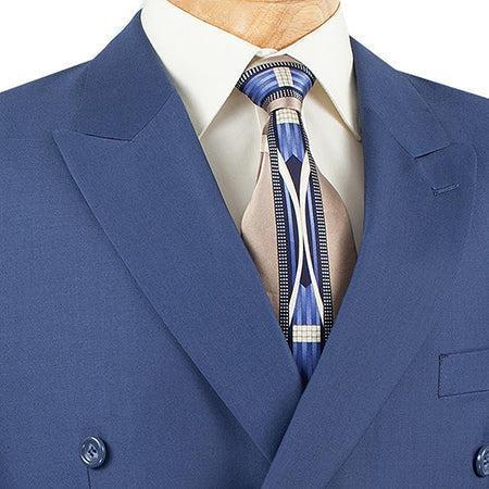 Ramses Collection - Blue Regular Fit Double Breasted 2 Piece Suit with Flexible Elastic Waistband Product Image