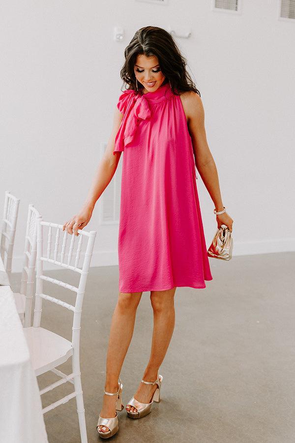 Friday Night Glam Shift Dress In Hot Pink Product Image