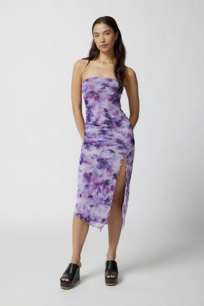 Urban Outfitters UO Samara Mesh Strapless Midi Dress Womens at Urban Outfitters Product Image