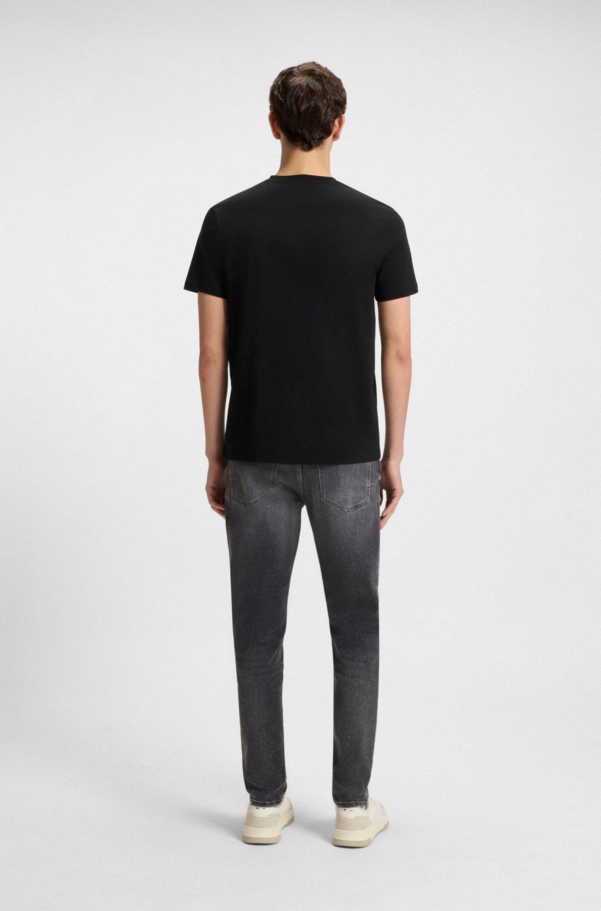 Cotton-jersey T-shirt with curved-logo print Product Image