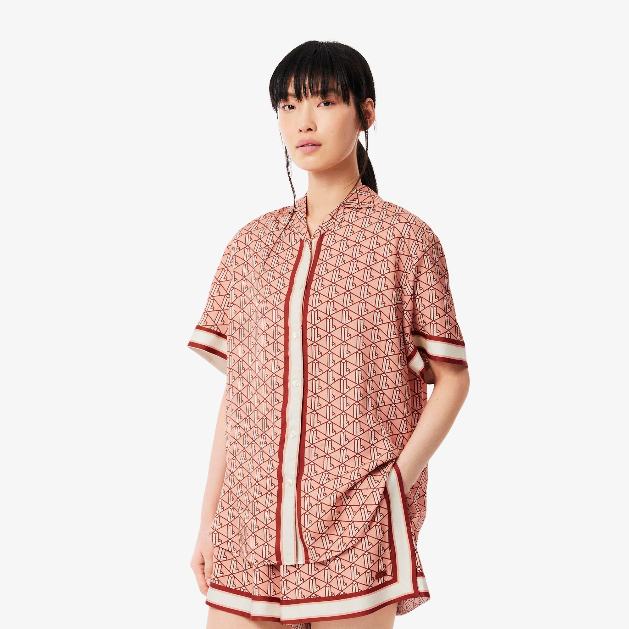Oversized Monogram Print Shirt Product Image