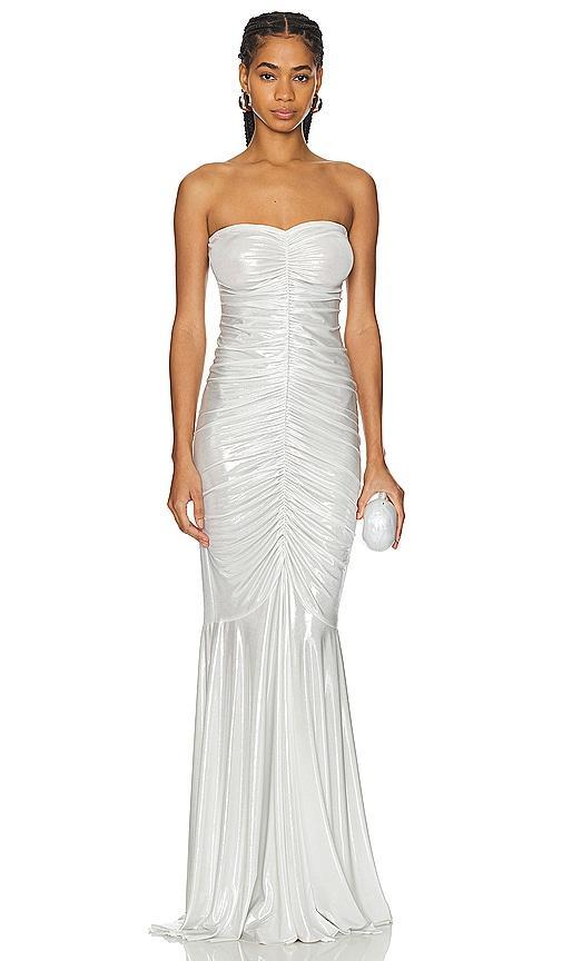 Strapless Shirred Front Fishtail Gown Norma Kamali Product Image