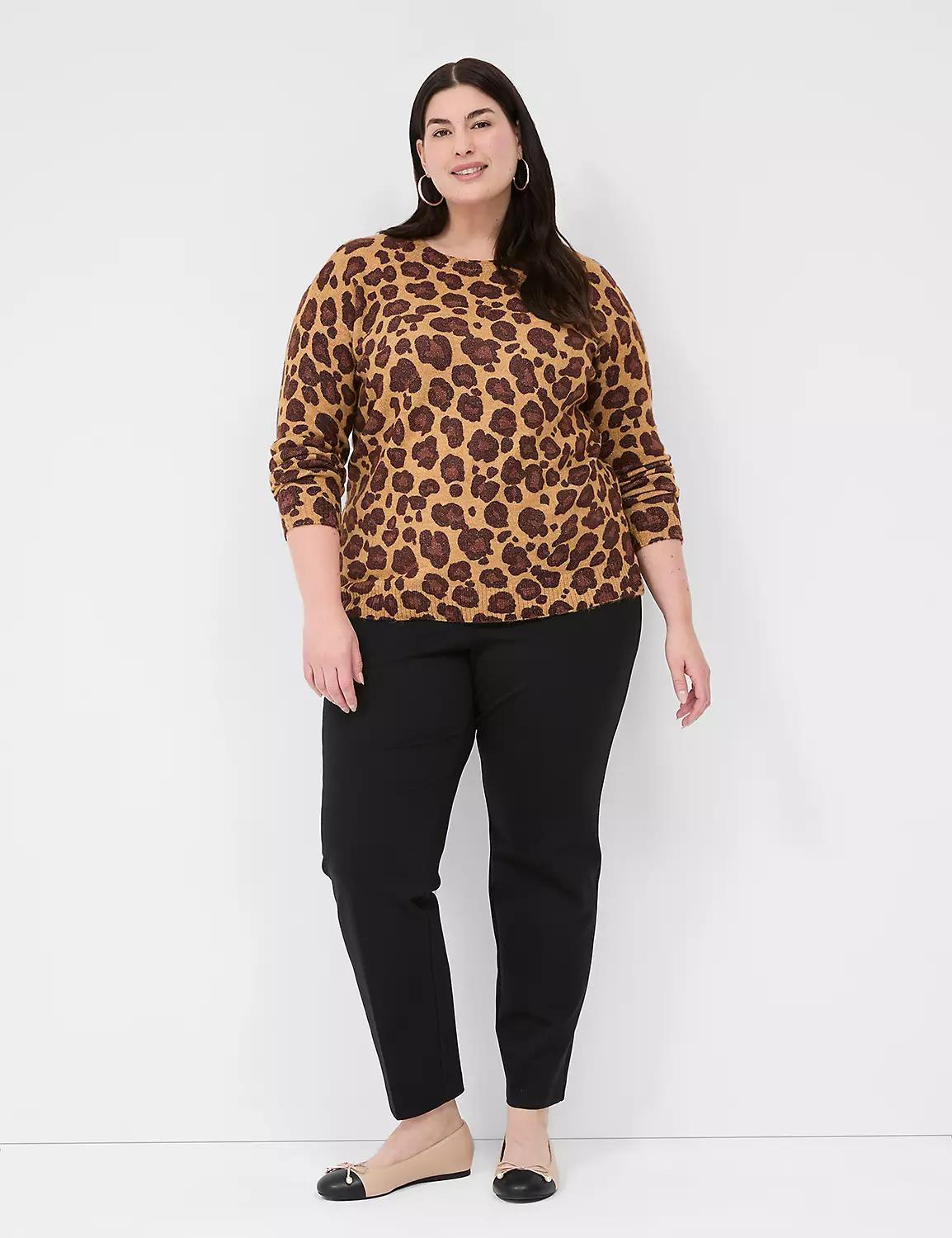 Crew-Neck Animal Printed Sweater Product Image