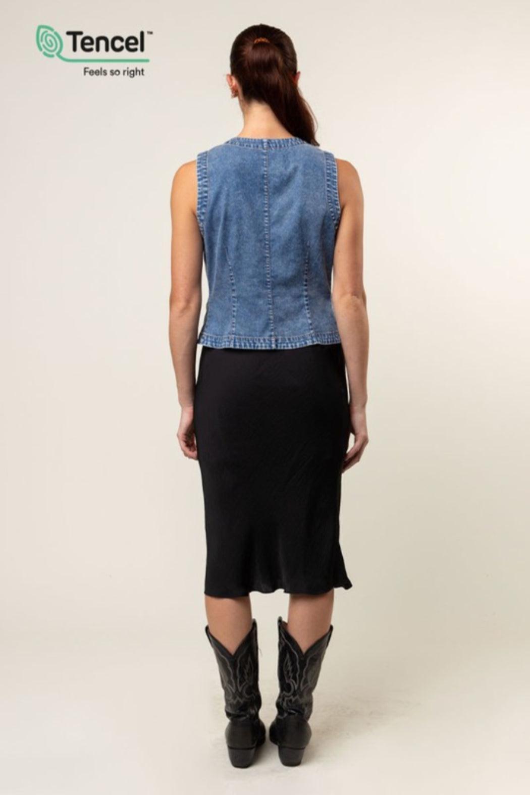 Acid Washed Denim Vest Product Image