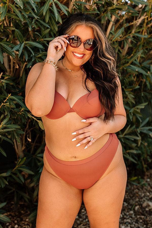 Just Add Water Bikini Top in Rust Curves Product Image