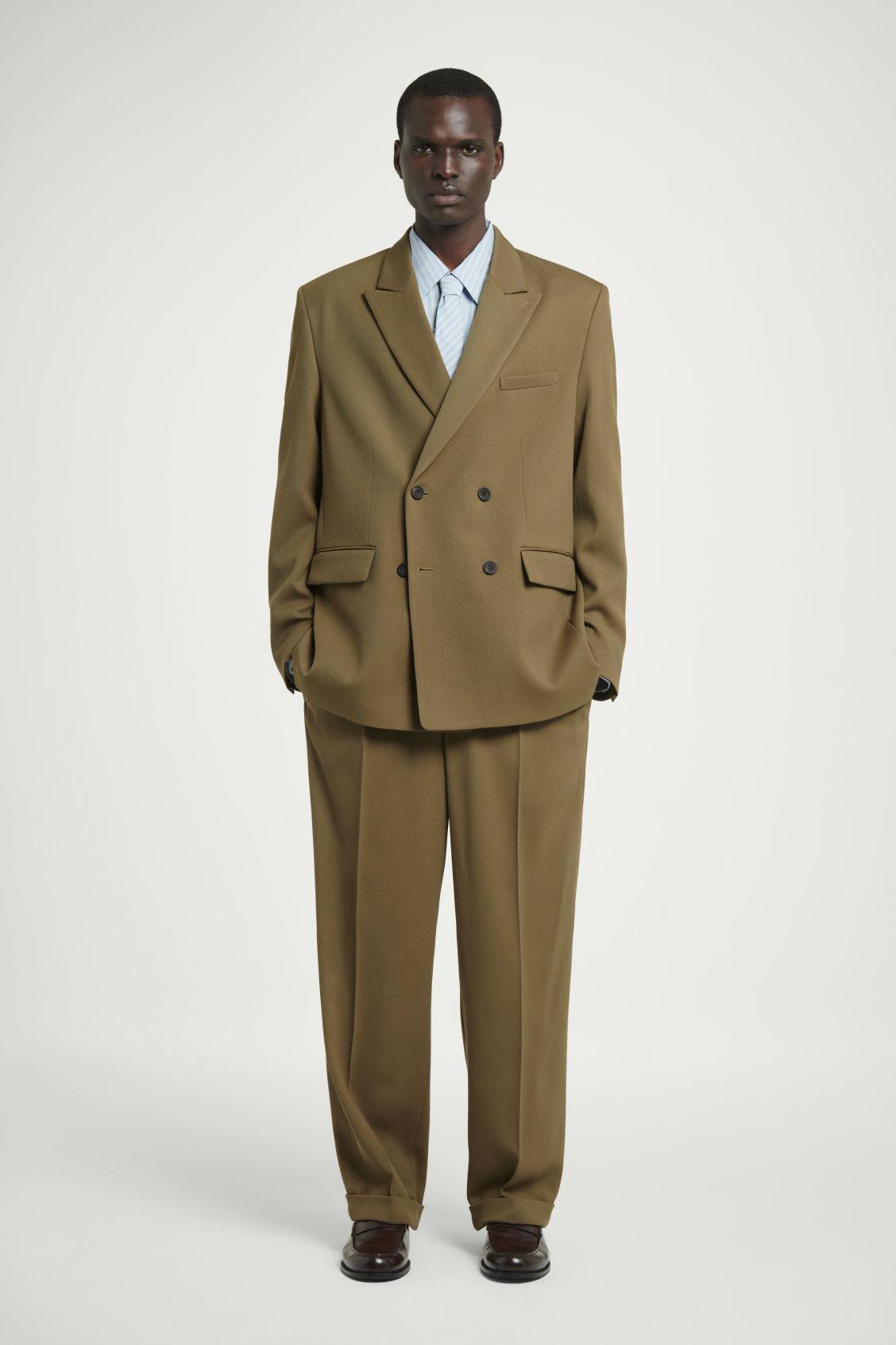 RELAXED DOUBLE-BREASTED WOOL BLAZER Product Image