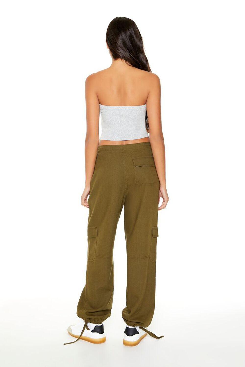 Twill Drawstring Cargo Pants | Forever 21 Product Image