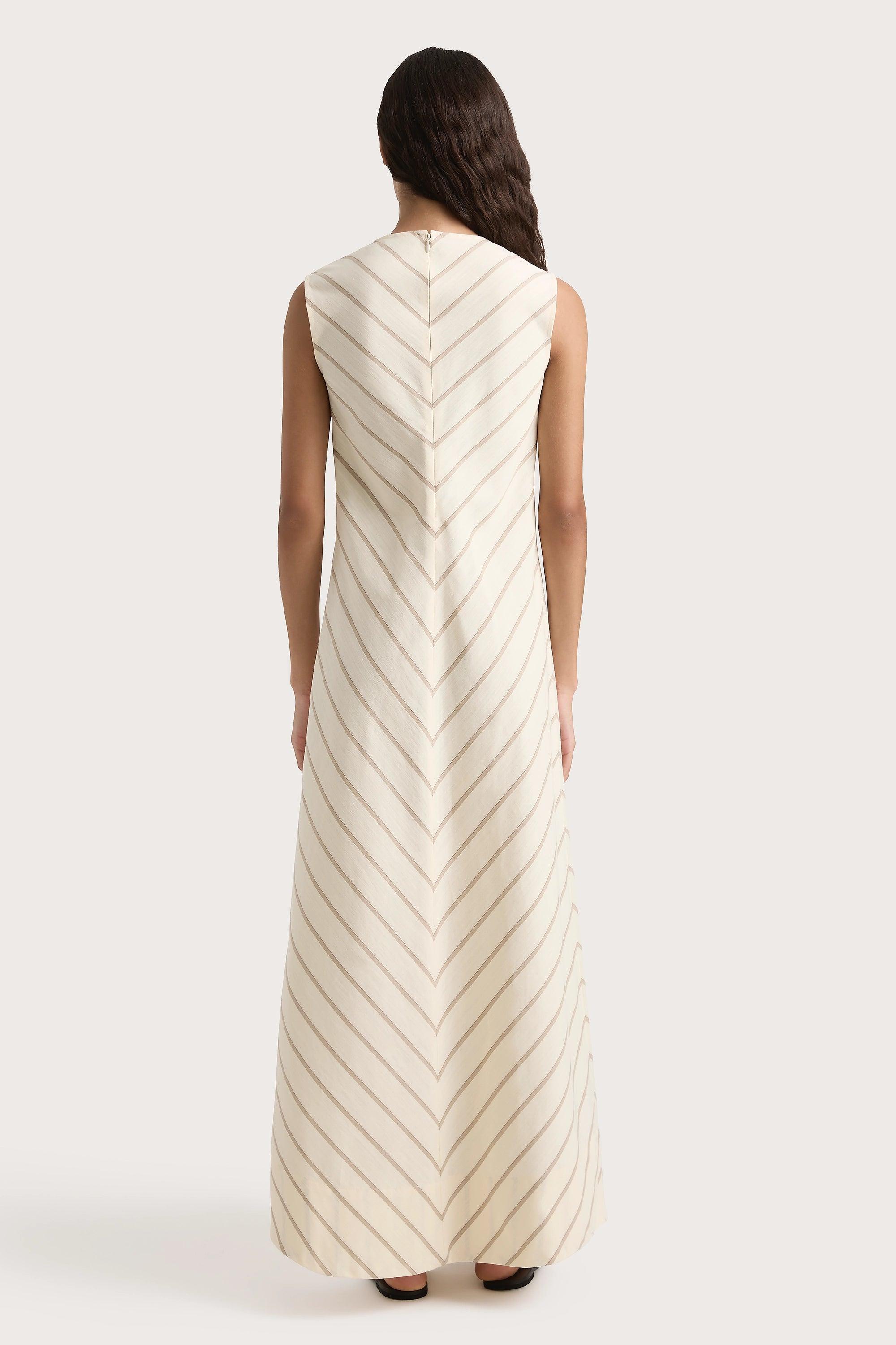 Marteret Stripe Midi Dress Shadow Stripe Butter Product Image