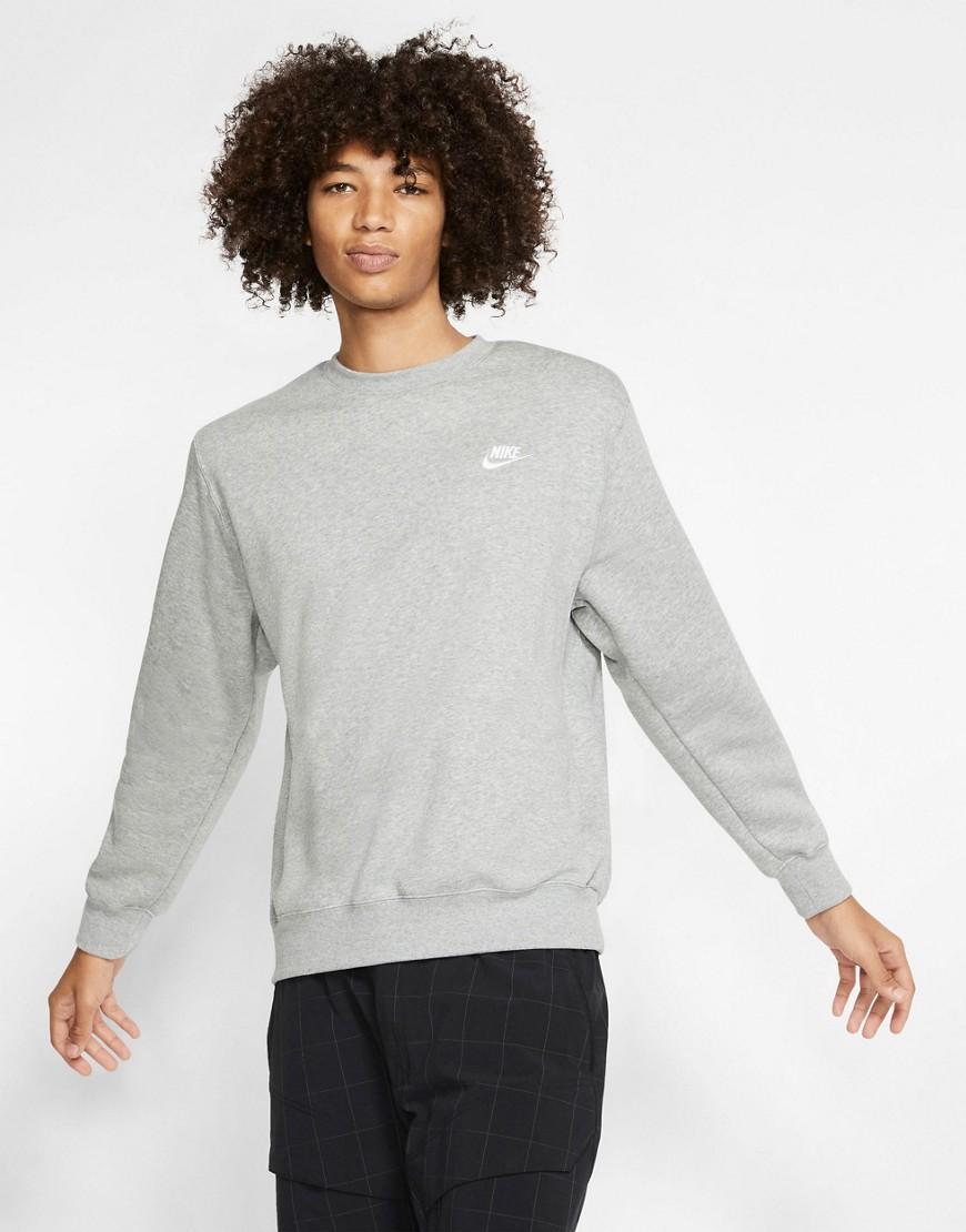 Nike Club unisex crew sweatshirt in gray heather Product Image