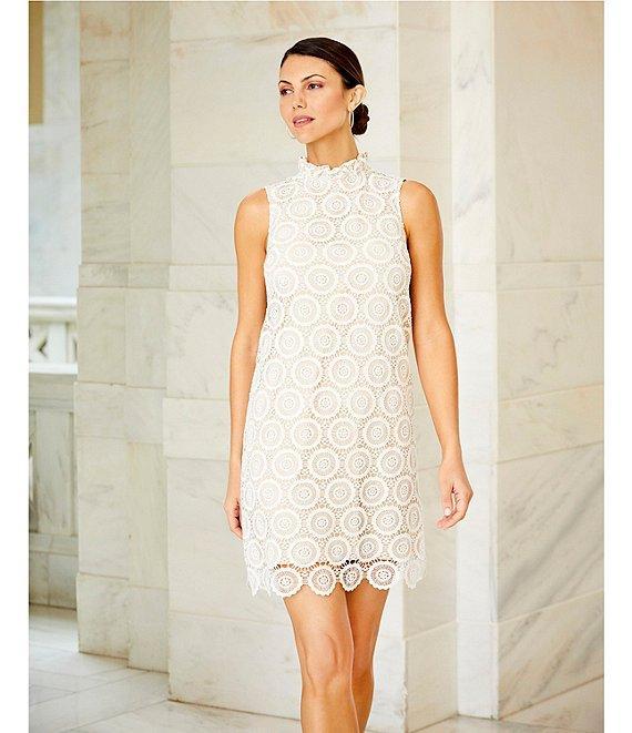 Preston & York Rita Lace Mock Neckline Tie Back Dress Product Image