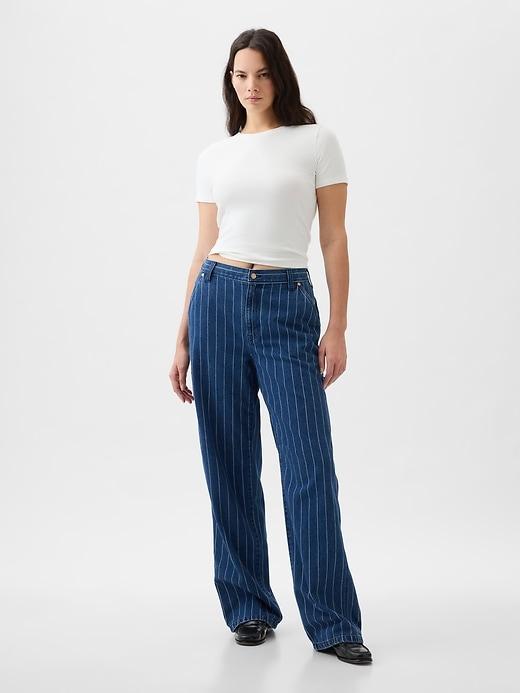 Mid Rise '90s Loose Pinstripe Carpenter Jeans Product Image