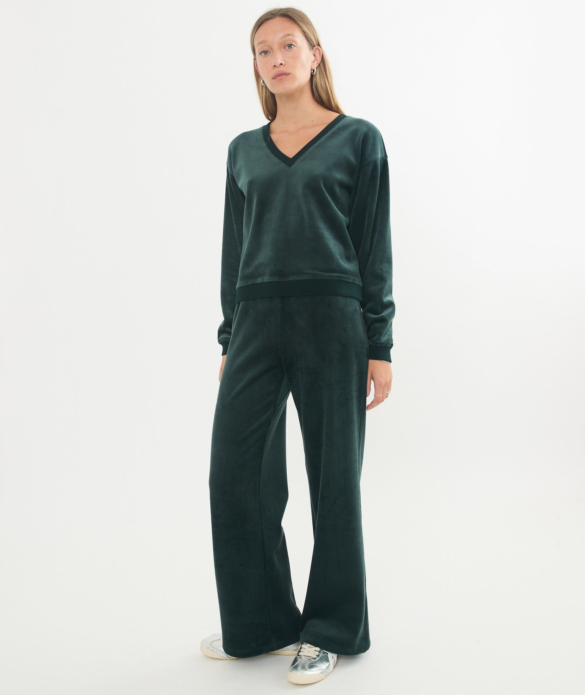 Cord Velour Wide Leg Pant Product Image