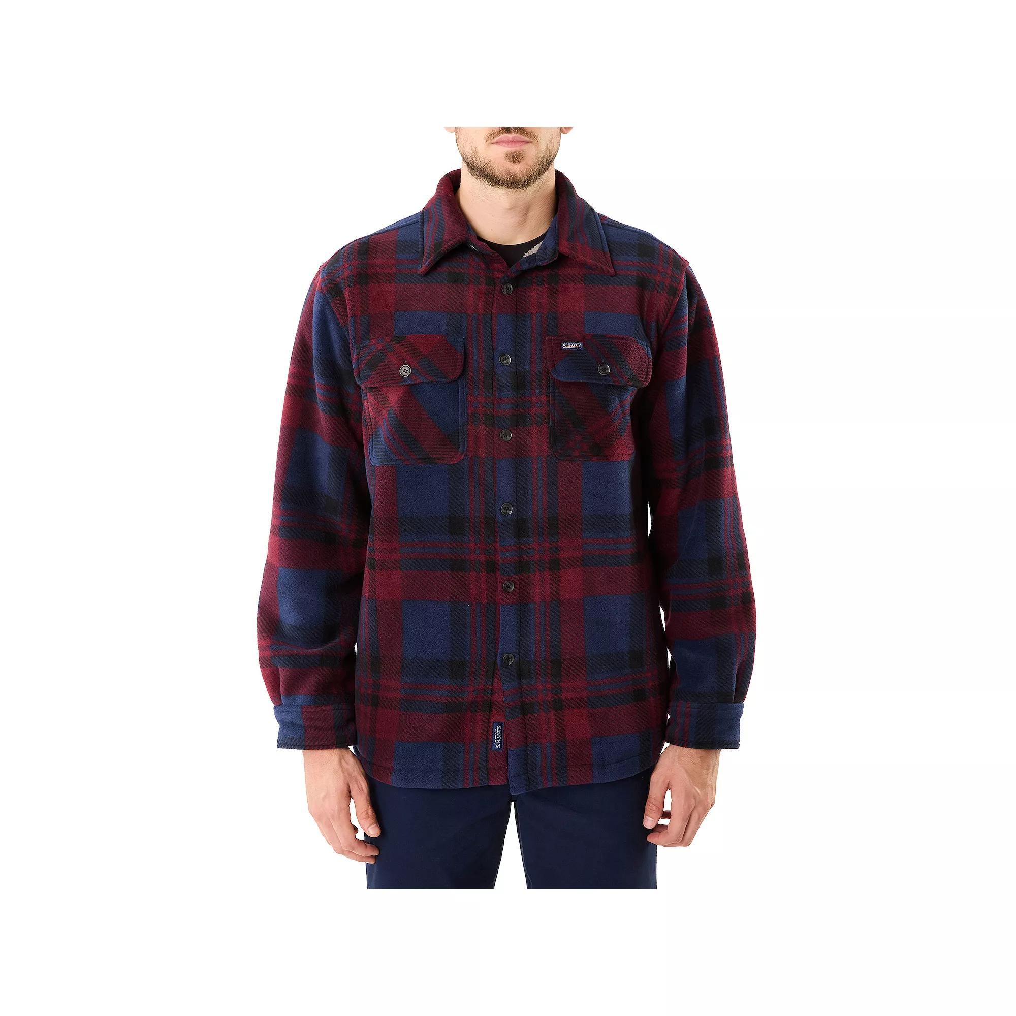 Mens Smiths Workwear Sherpa-Lined Plaid Microfleece Shirt Jacket Product Image